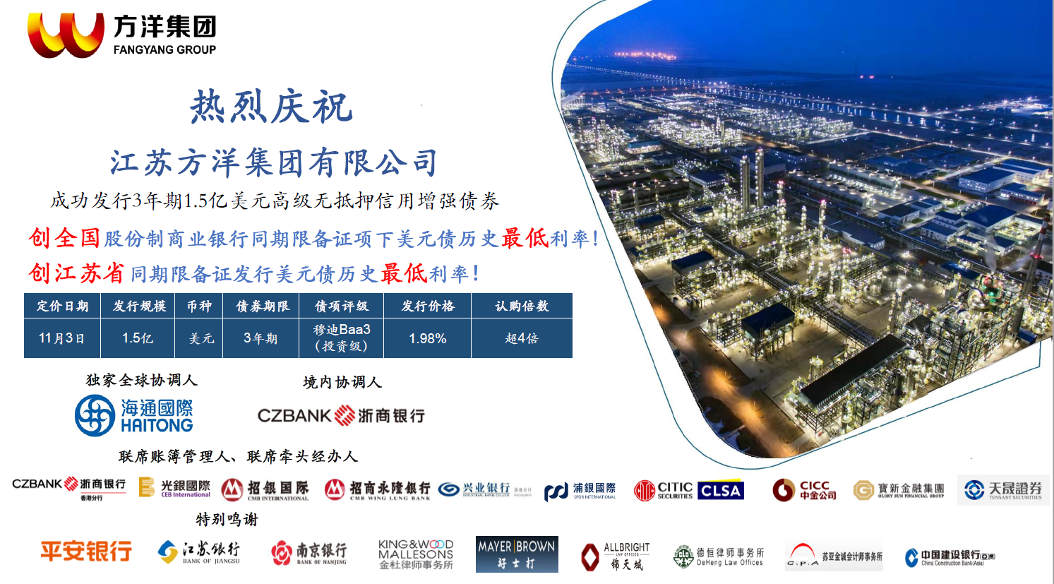 KY.COM境外债券发行再创佳绩(图1)